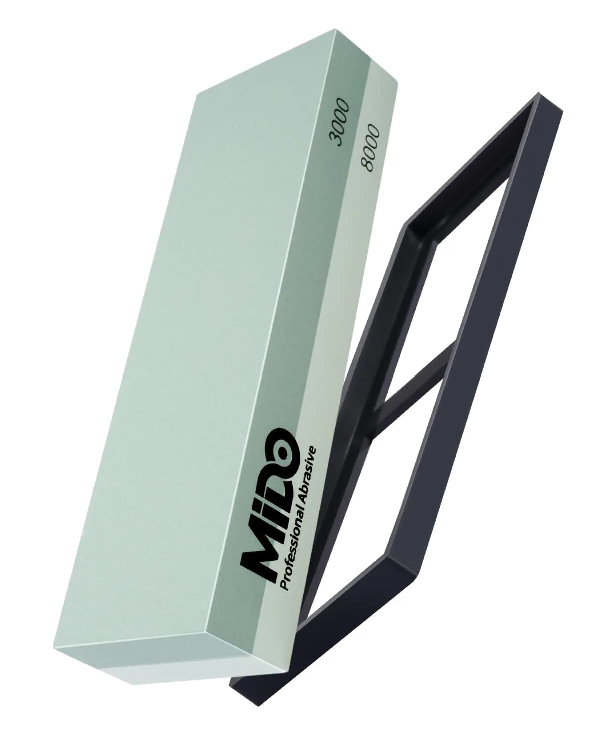 MIDO Professional Abrasive Knife Sharpening Stone 3000/8000 Grit Whetstone with Non-Slip Rubber Base, 19 cm (7.09 in) — 3000/8000 Grit