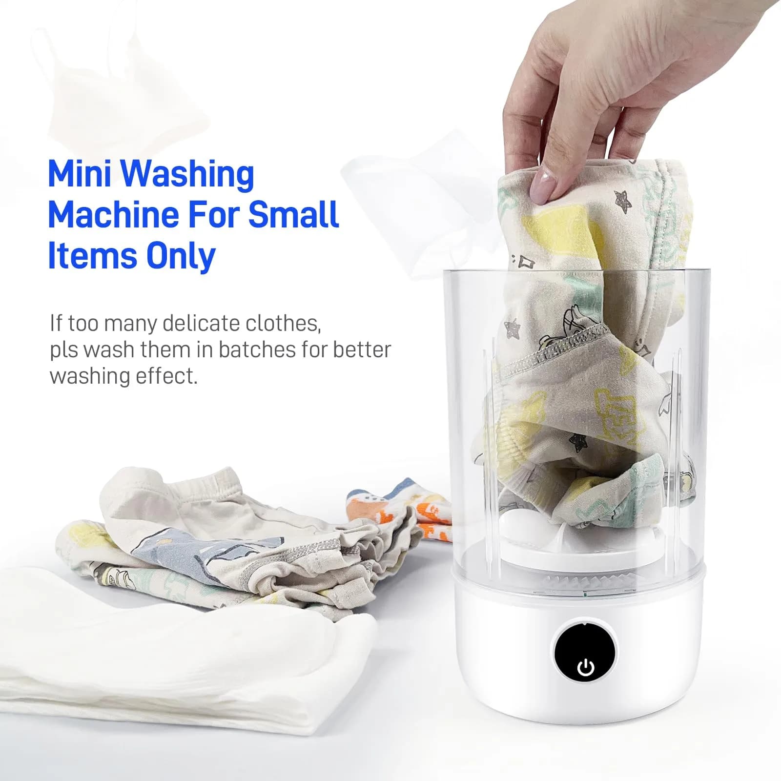 SUNHAIXIA White Washer FC243B Portable Mini Washing Machine | Compact Deep Cleans Underwear, Baby Clothes, Small Laundry (White) - view 2