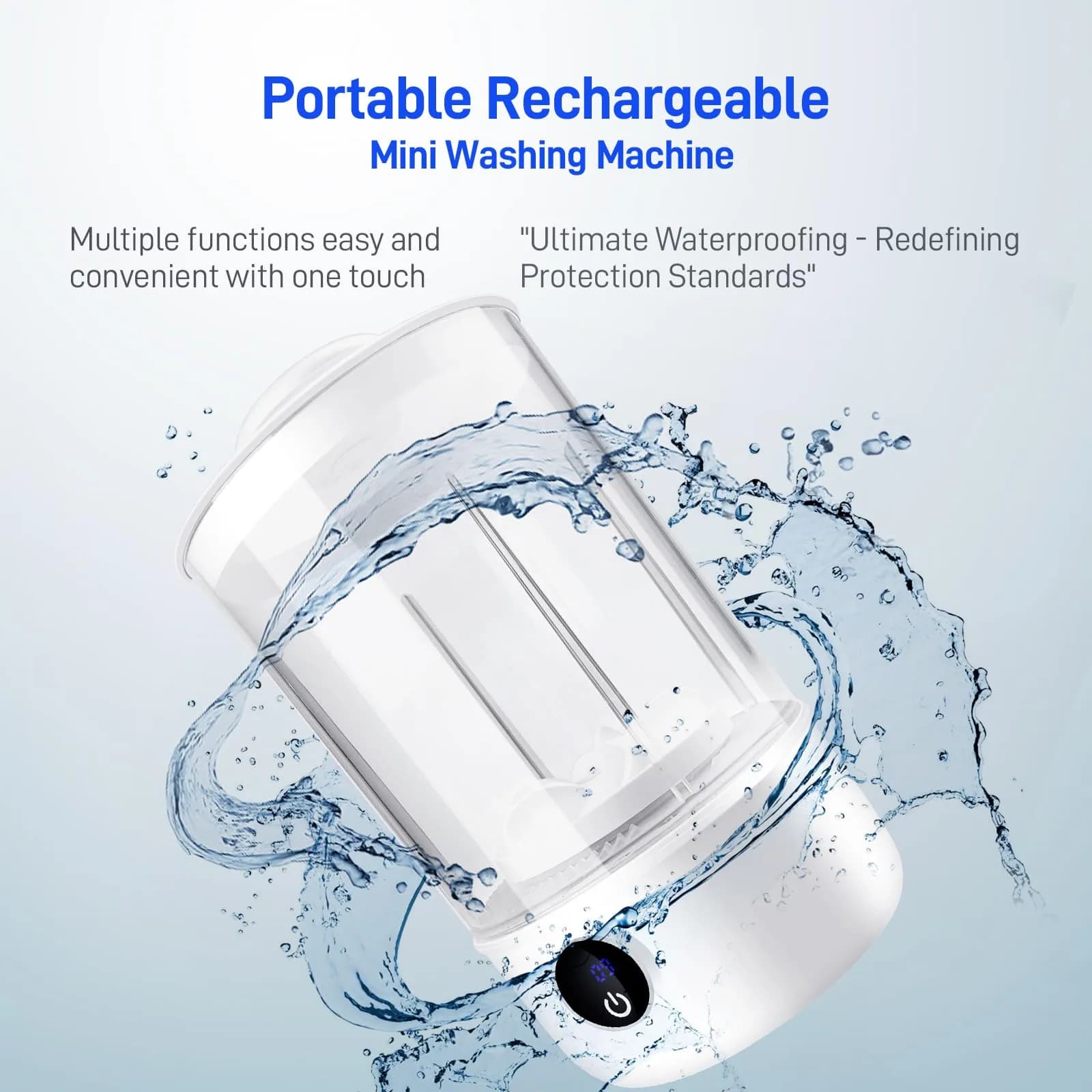 SUNHAIXIA White Washer FC243B Portable Mini Washing Machine | Compact Deep Cleans Underwear, Baby Clothes, Small Laundry (White) - view 3