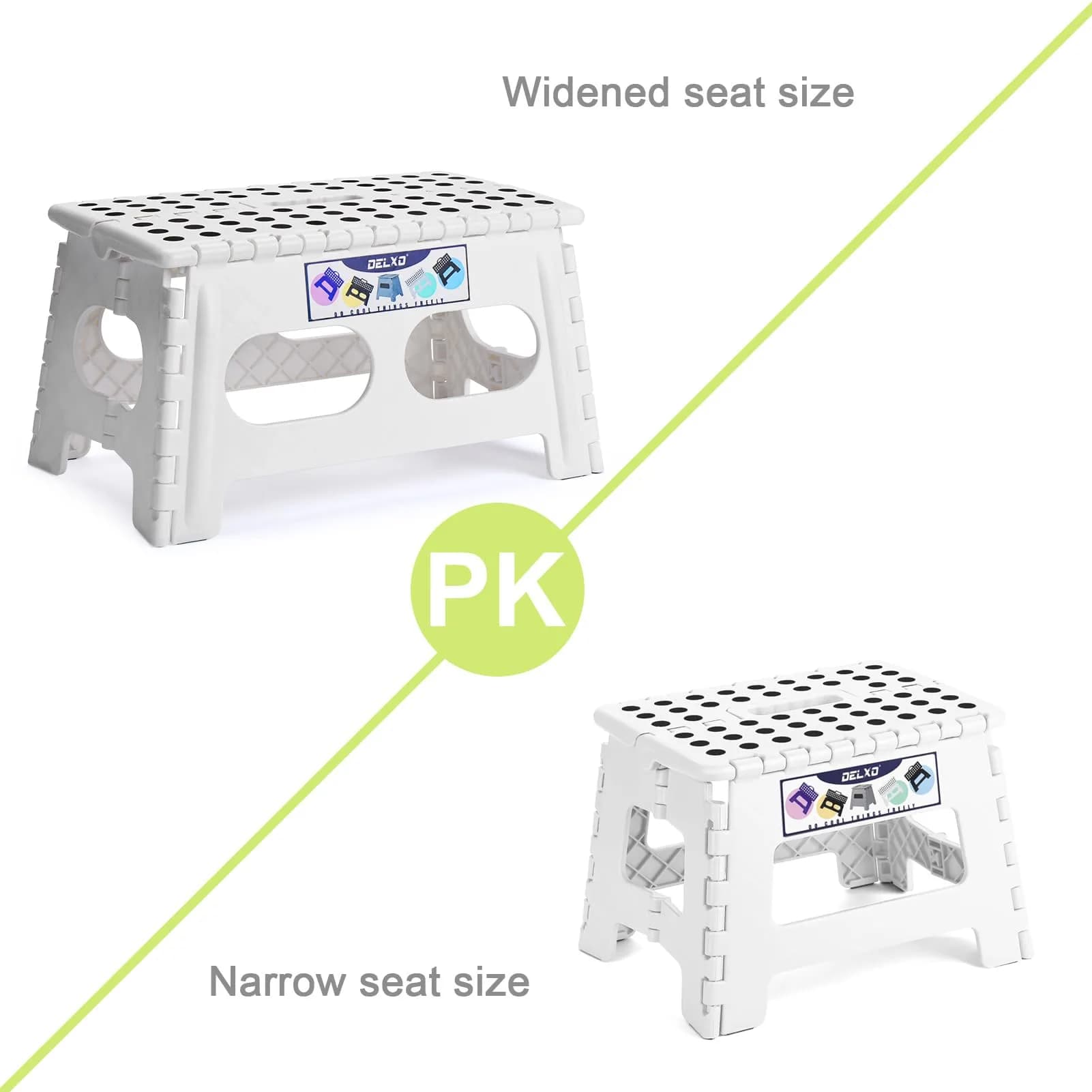 Delxo Folding Step Stool 9 inch (22.86 cm) | Extra Wide 15-inch Platform for Kids & Adults, 300 Lbs Capacity - view 8