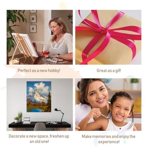 Amphol Paint by Numbers Kit for Adults 16”x16” | Floral Canvas with Acrylic Paint & Brushes thumbnail 6