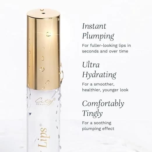 City Beauty City Lips Clear Plumping Lip Gloss 0.48 Fl Oz | Hyaluronic Acid & Peptides thumbnail 6