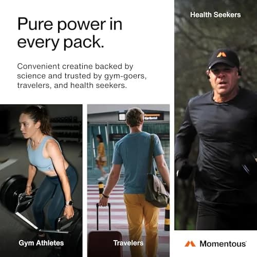 Momentous Creatine Monohydrate Powder 5g per Serving, Unflavored | NSF Certified for Sport thumbnail 4