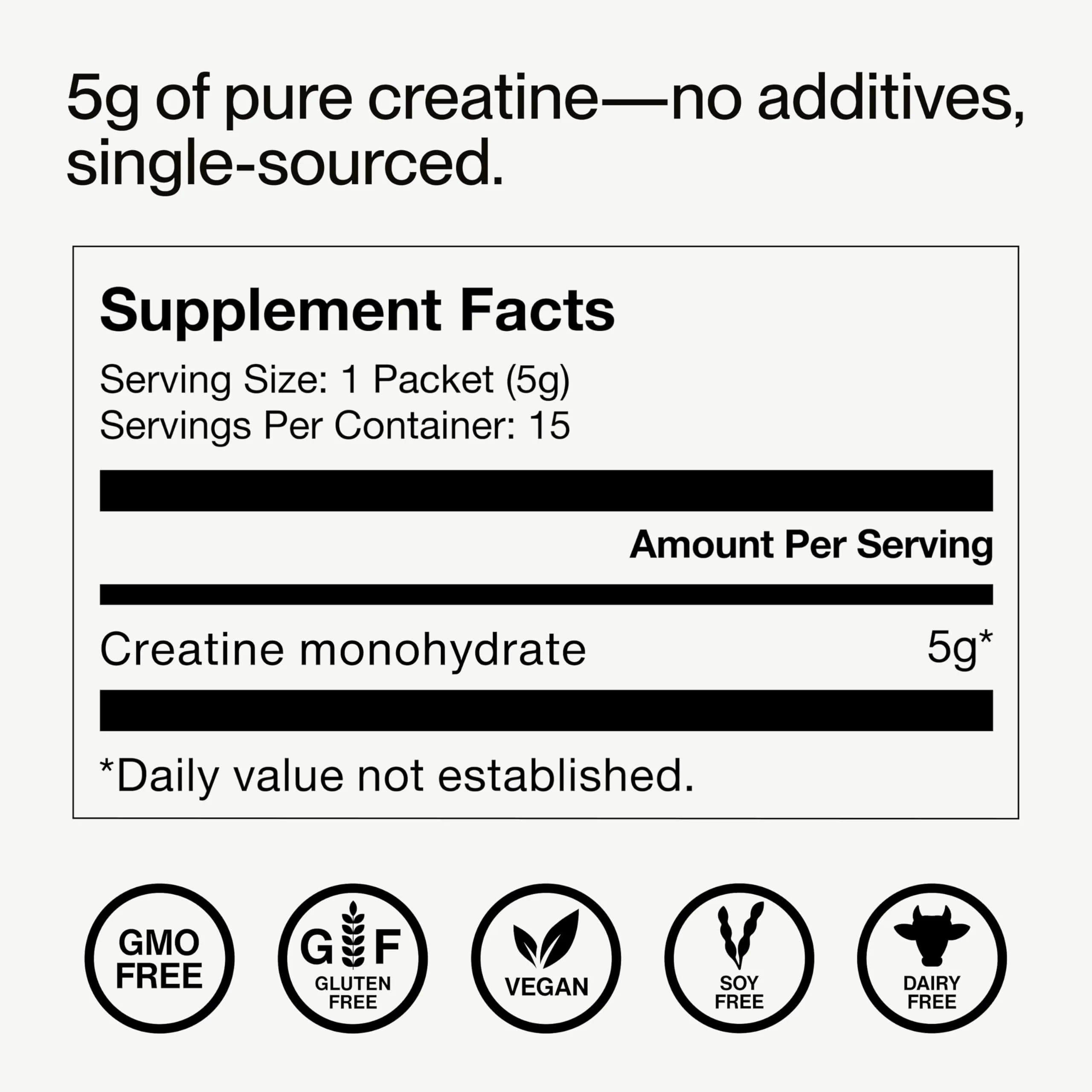 Momentous Creatine Monohydrate Powder 5g per Serving, Unflavored | NSF Certified for Sport - view 7