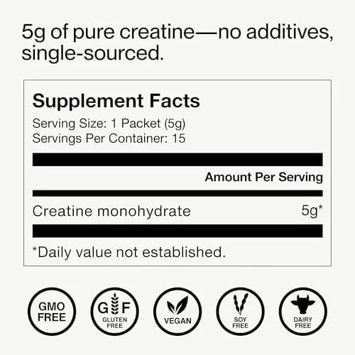 Momentous Creatine Monohydrate Powder 5g per Serving, Unflavored | NSF Certified for Sport thumbnail 7