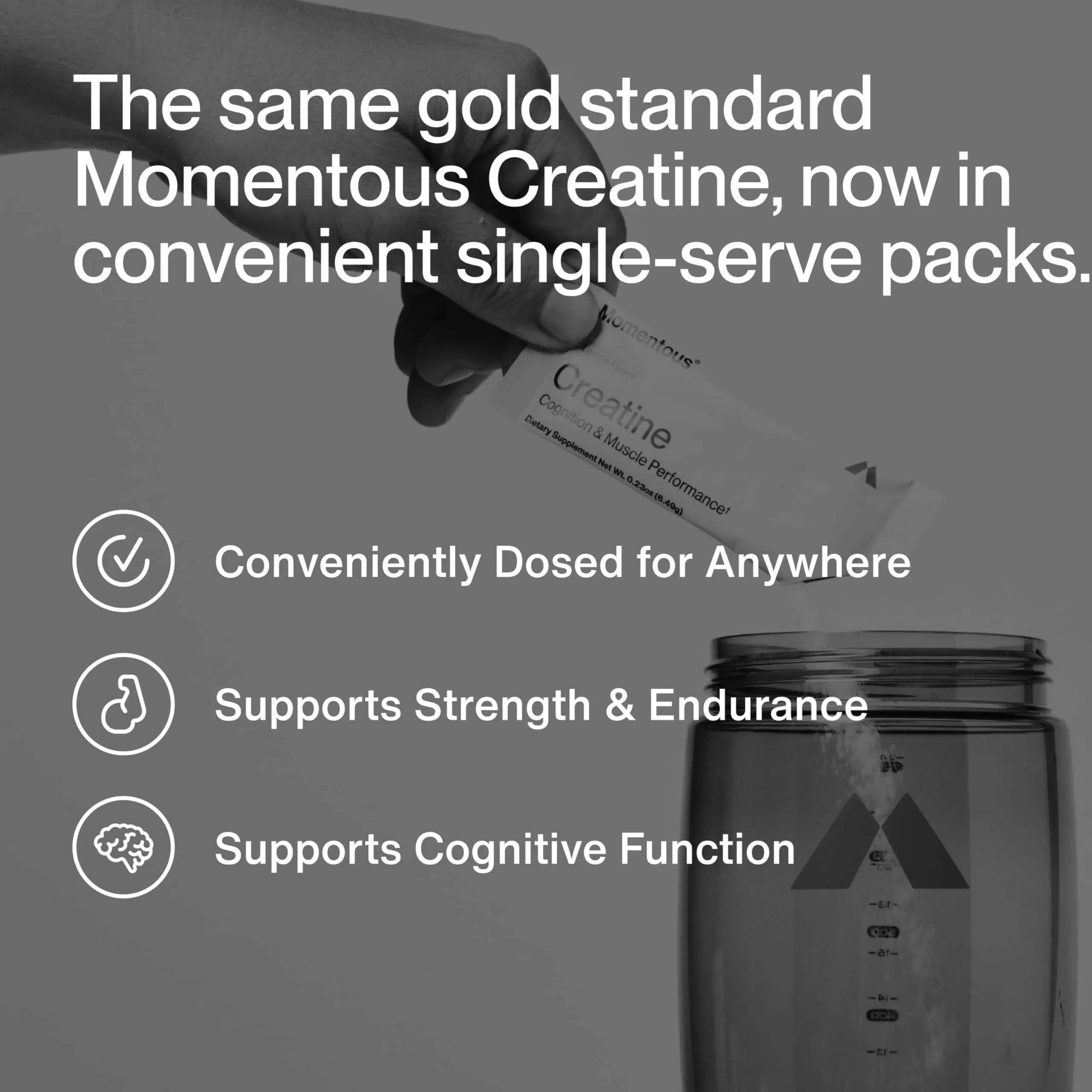 Momentous Creatine Monohydrate Powder 5g per Serving, Unflavored | NSF Certified for Sport - view 2
