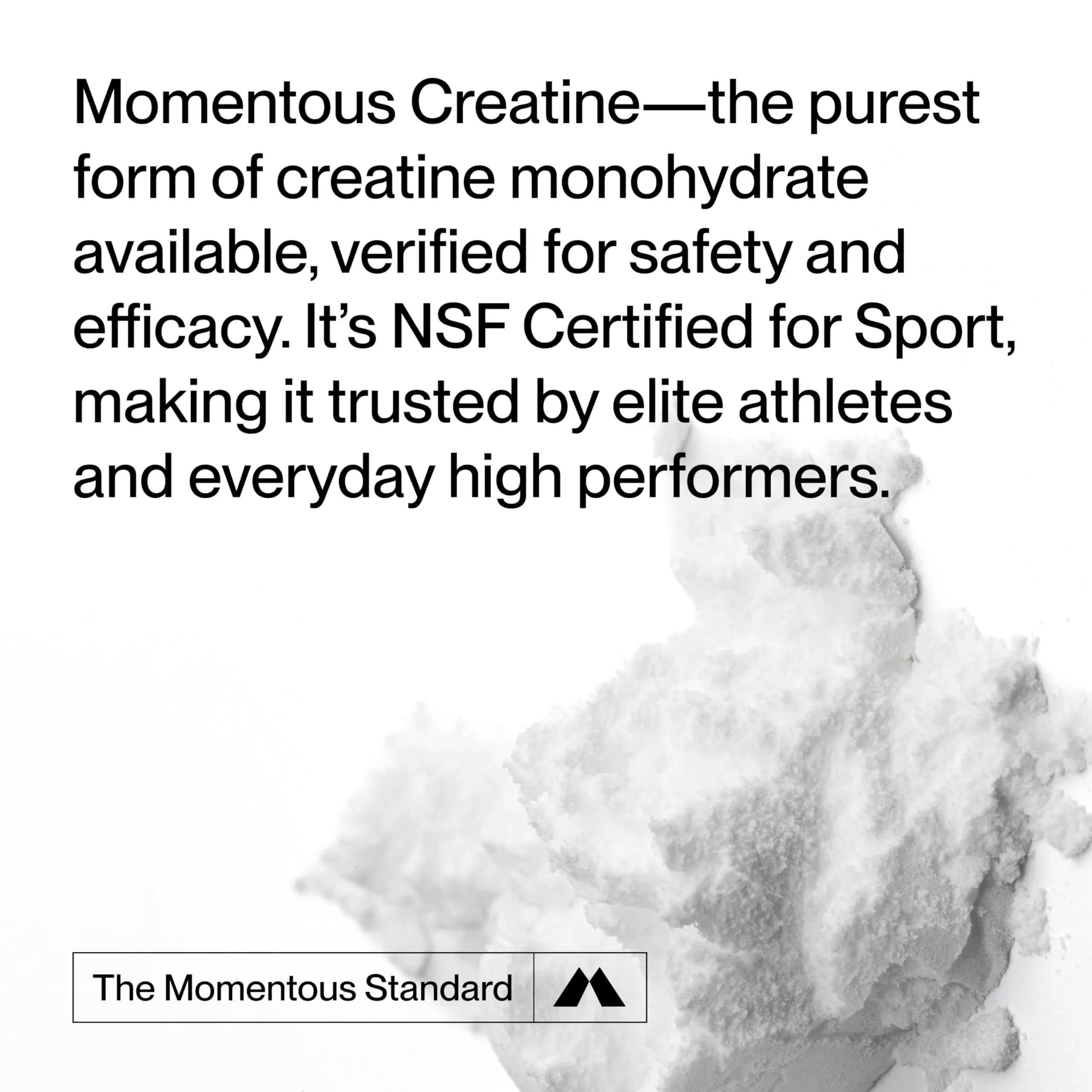 Momentous Creatine Monohydrate Powder 5g per Serving, Unflavored | NSF Certified for Sport - view 3