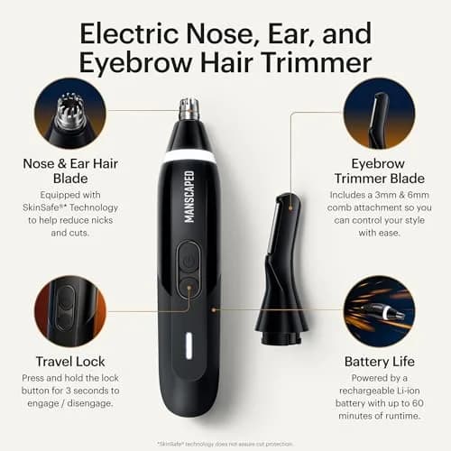 MANSCAPED Weed Whacker 3.0 PRO Electric Nose, Ear & Eyebrow Hair Trimmer | SkinSafe Technology, Waterproof, Rechargeable, 60 Min Runtime thumbnail 2