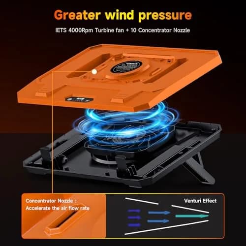 IETS GT300 Upgraded Laptop Cooling Pad with Adjustable Stand, Turbo Boosted Cooler for Rapid Cooling 10-17inch Gaming Laptop, Flexible Sealing Ring, Air Filtration & USB Hub thumbnail 2