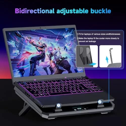 IETS GT300 Upgraded Laptop Cooling Pad with Adjustable Stand & Air Filter | 10-17 inch Gaming Laptop Cooler thumbnail 4