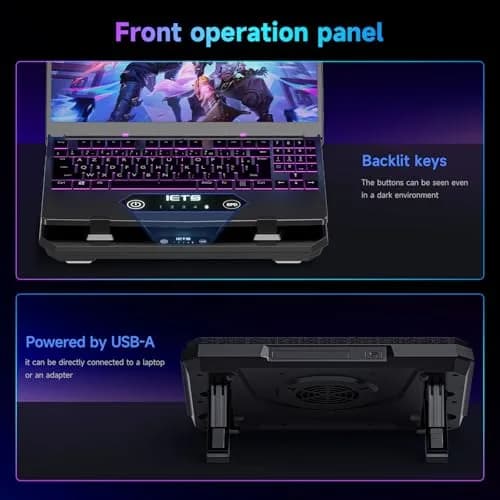 IETS GT300 Upgraded Laptop Cooling Pad with Adjustable Stand & Air Filter | 10-17 inch Gaming Laptop Cooler thumbnail 6