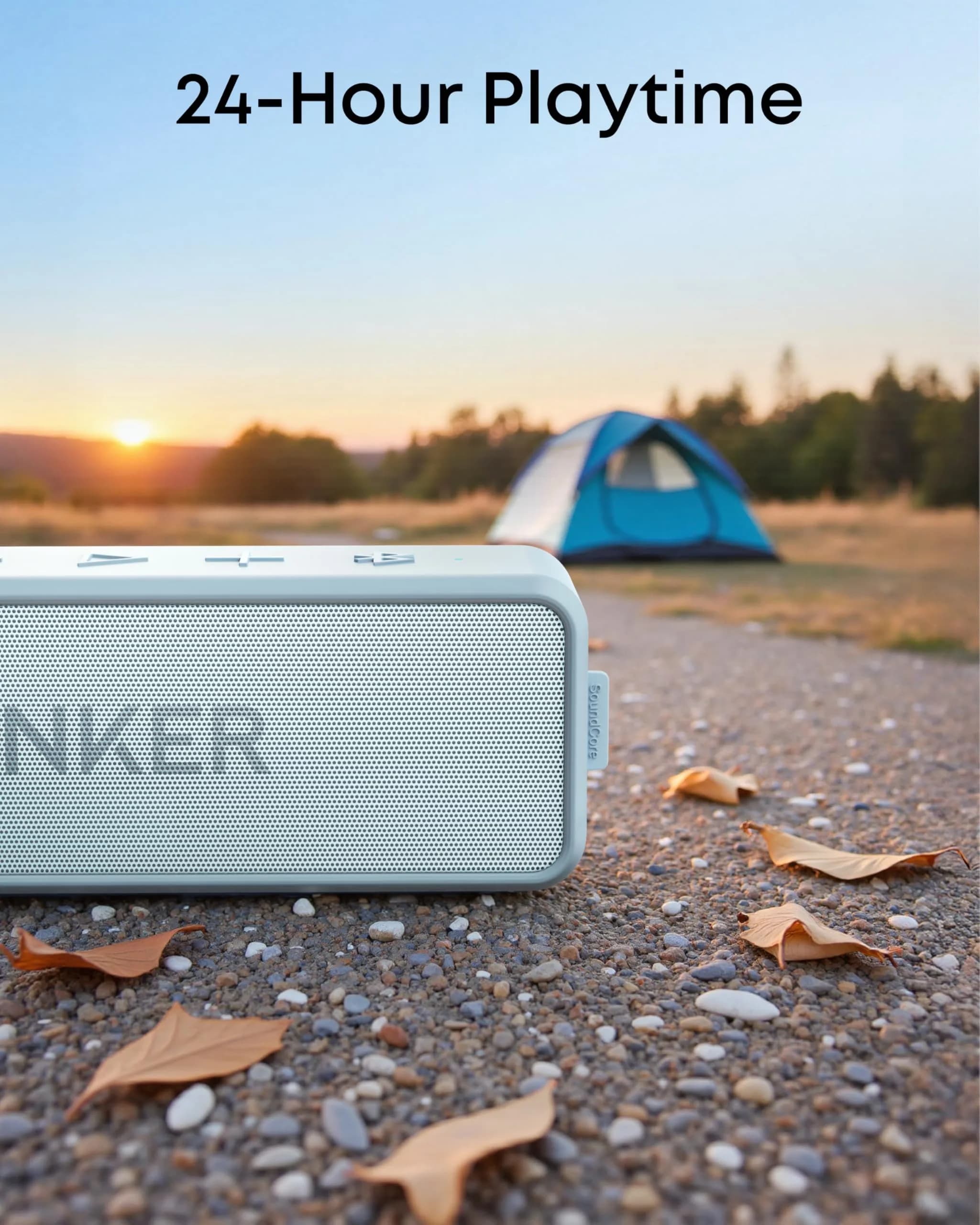 Anker Soundcore 2 Portable Bluetooth Speaker, 12W Stereo Sound, IPX7 Waterproof, 24H Playtime | Baby Blue - view 5
