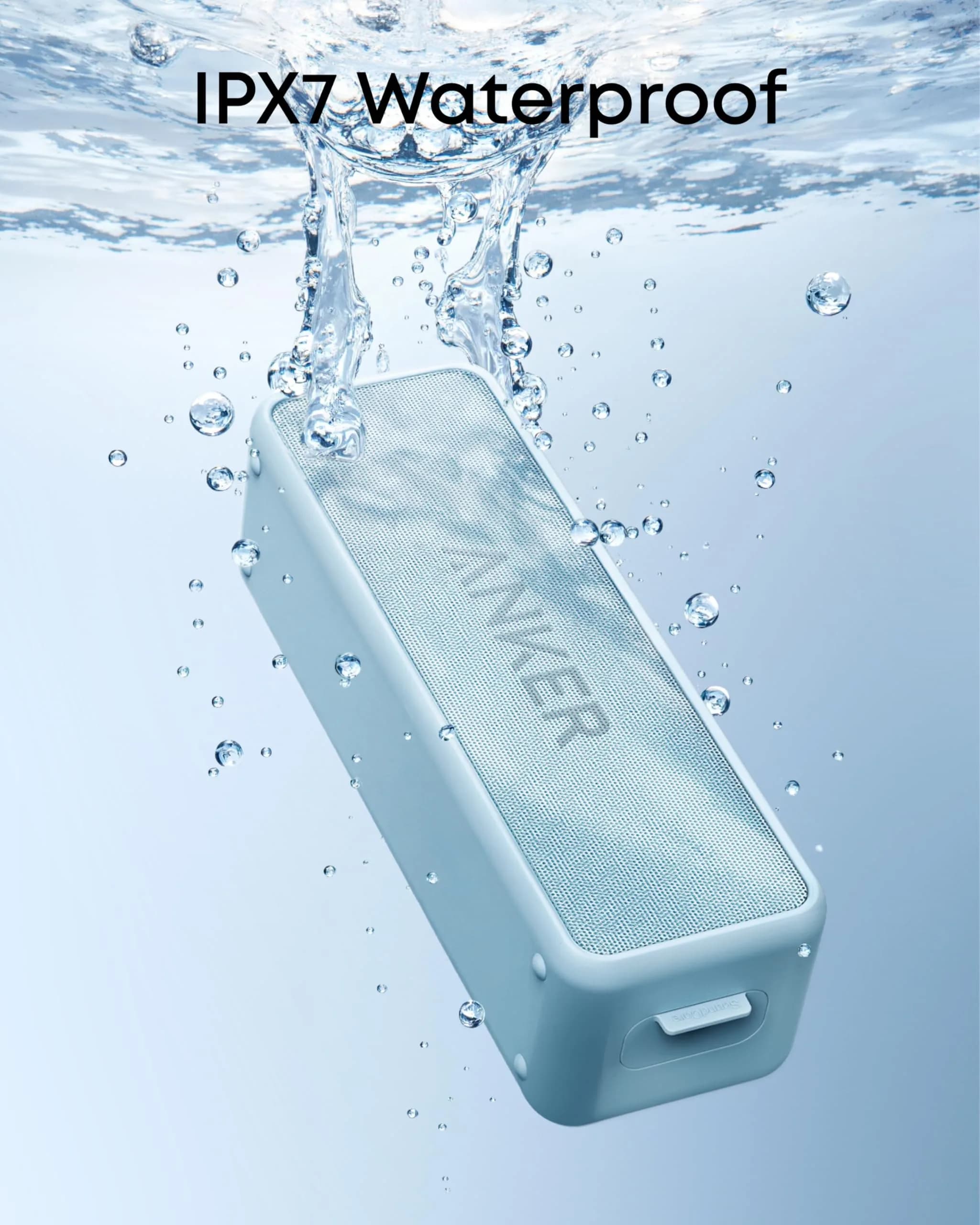Anker Soundcore 2 Portable Bluetooth Speaker, 12W Stereo Sound, IPX7 Waterproof, 24H Playtime | Baby Blue - view 2