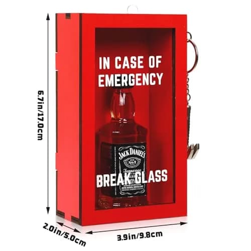 JULEASEL Break in Case of Emergency Box with Hammer, Red Acrylic Front, 9.8cm W x 16.9cm H x 5.2cm D | Unique Personalized Gift Box thumbnail 5