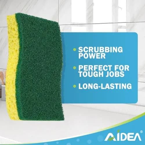 AIDEA Kitchen Sponges, 9-Count Pack | Heavy-Duty Scrub Sponge with Dual-Sided Cleaning thumbnail 3