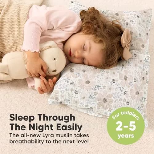 KeaBabies Toddler Pillow with Pillowcase,13x18 Soft Breathable Flora Vale | Support for Small Necks & Heads thumbnail 7