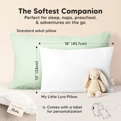 KeaBabies Toddler Pillow with Pillowcase,13x18 Soft Breathable Flora Vale | Support for Small Necks & Heads thumbnail 3