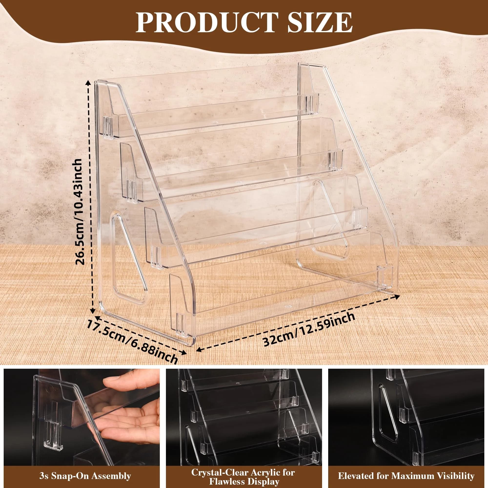 CELSOL Clear Acrylic Card Display Stand 4 Tier 2 Pack | Holds Graded Slabs & Trading Cards - view 2