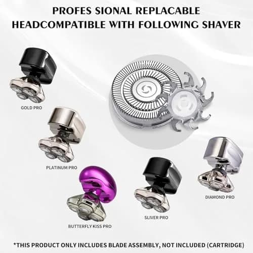 VODOZAVA Pro 4 Head Replacement Blades 12-Pack | Precision Shaver Heads for Skull Pitbull Gold Pro, Platinum Pro, Silver Pro, Diamond Pro, Butterfly Kiss Pro Shavers thumbnail 2