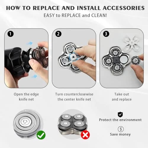 VODOZAVA Pro 4 Head Replacement Blades 12-Pack | Precision Shaver Heads for Skull Pitbull Gold Pro, Platinum Pro, Silver Pro, Diamond Pro, Butterfly Kiss Pro Shavers thumbnail 3