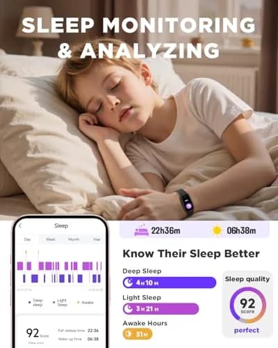 BIGGERFIVE Vigor Kids Fitness Tracker Watch AMOLED Screen, 3ATM Waterproof | No Phone Needed, Heart Rate & Sleep Monitor thumbnail 5