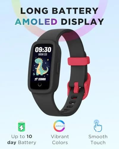 BIGGERFIVE Vigor Kids Fitness Tracker Watch AMOLED Screen, 3ATM Waterproof | No Phone Needed, Heart Rate & Sleep Monitor thumbnail 2