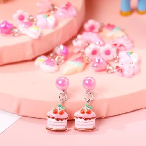 PinkSheep Unicorn Clip On Earrings for Little Girls | 6 Pairs, Safe & Comfortable (70-120 chars) thumbnail 4
