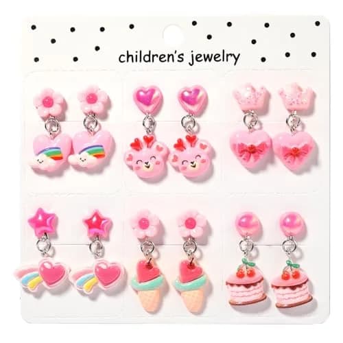PinkSheep Unicorn Clip On Earrings for Little Girls | 6 Pairs, Safe & Comfortable (70-120 chars) thumbnail 5