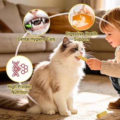 HavenJanny Freeze-Dried Chicken & Pumpkin Cat Treats, 50g (1.76 oz) | Digestive Support & Teeth Cleaning thumbnail 3