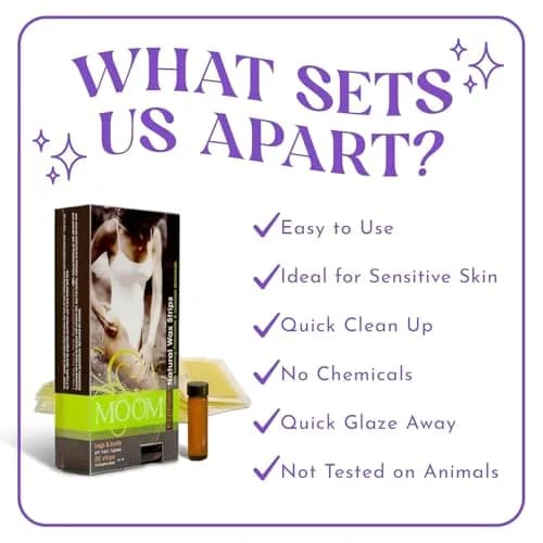 MOOM Ready to Use Wax Strips - Body & Legs Strips - 20 Count (Pack of 2) | Gentle, Travel-Friendly Hair Removal thumbnail 3