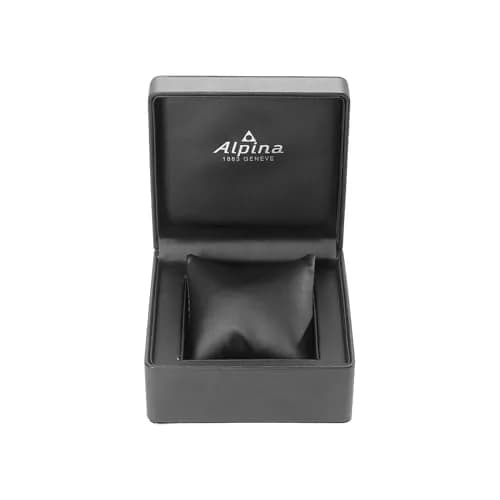 Alpina Men's Automatic Heritage Handwinding Watch, Beige Leather Strap, Black Dial, Date | Classic Adventurer's Timepiece thumbnail 5