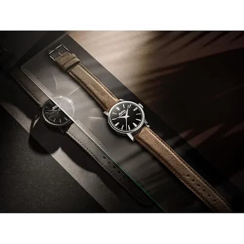 Alpina Men's Automatic Heritage Handwinding Watch, Beige Leather Strap, Black Dial, Date | Classic Adventurer's Timepiece thumbnail 2