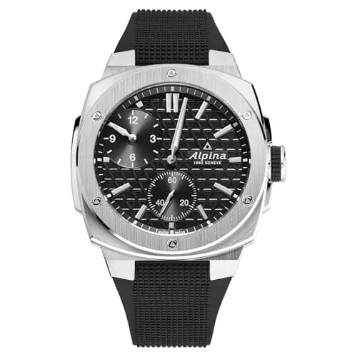 Alpina Men's Automatic Alpiner Watch, Black Rubber Strap, Black Dial | Rugged Sport Timepiece thumbnail 1