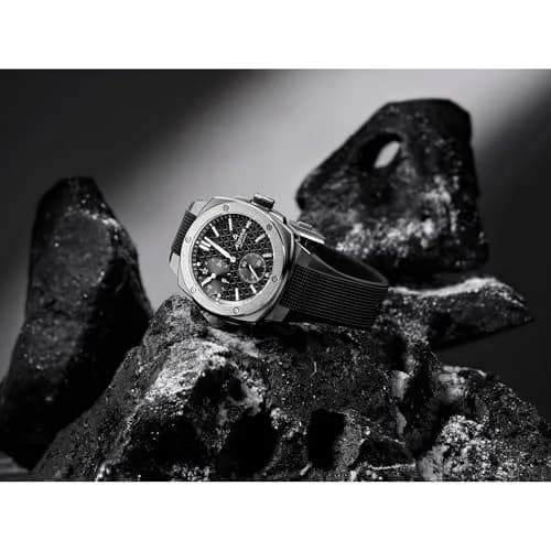Alpina Men's Automatic Alpiner Watch, Black Rubber Strap, Black Dial | Rugged Sport Timepiece thumbnail 2