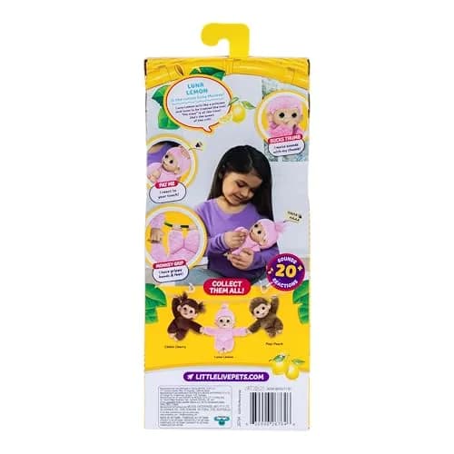 Little Live Pets My Baby Monkey Minis Luna Lemon Interactive Plush Toy | 18.8 cm (7.4") thumbnail 5