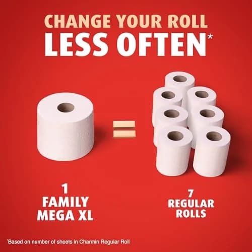 Charmin Ultra Strong Clean Touch Toilet Paper, 12 Family Mega XL Rolls (4620 Sheets Total) | 2-Ply, Clog-Safe, Septic-Safe thumbnail 3