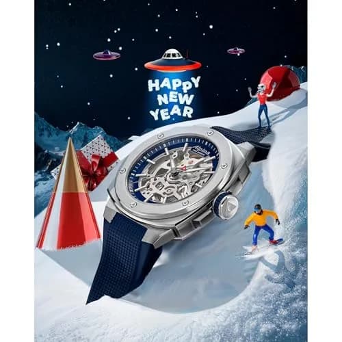 Alpina Men's Automatic Alpiner Watch, Blue Rubber Strap, Blue Dial | Swiss-Made Mechanical Sport Watch thumbnail 2