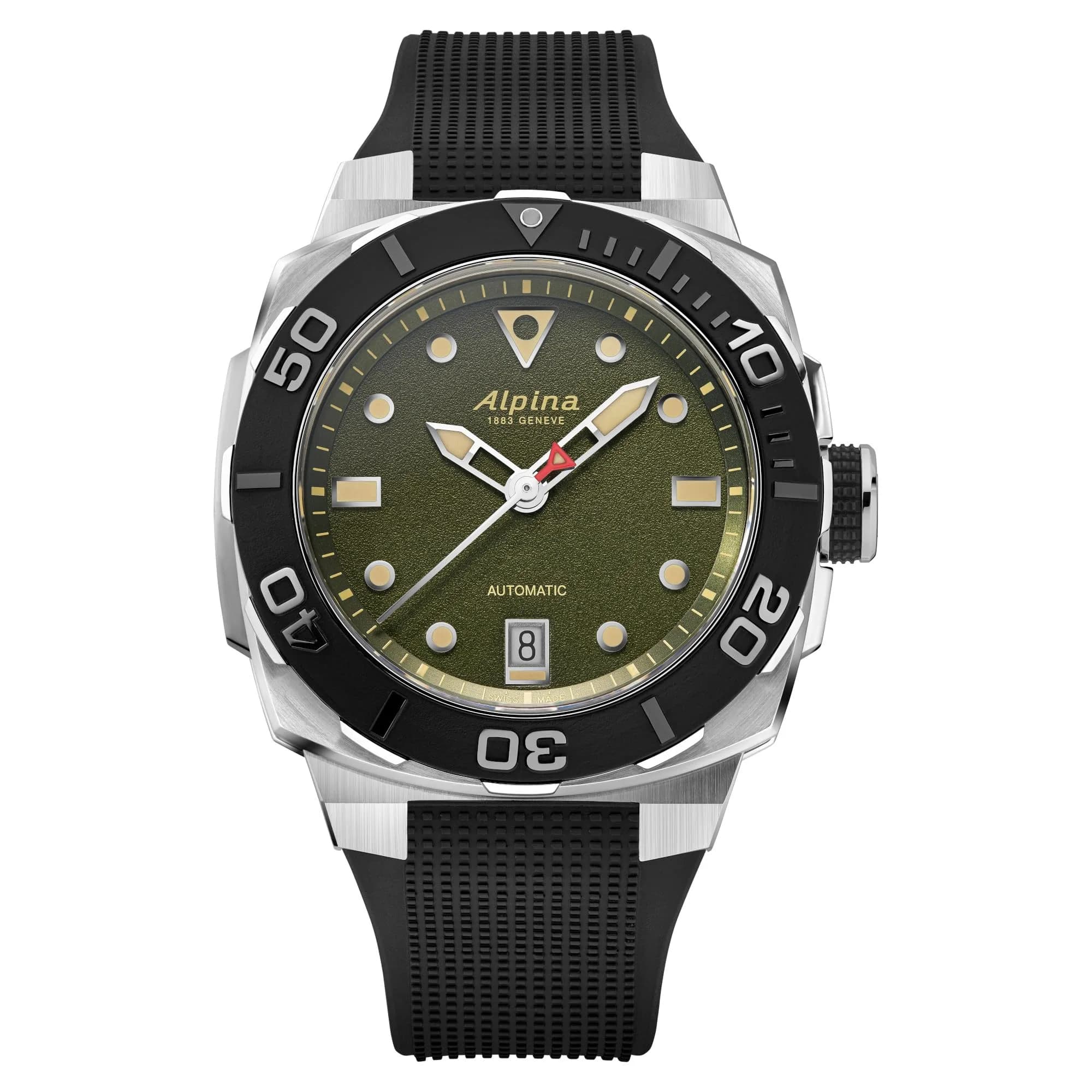 Alpina Men's Swiss Made Automatic Seastrong Watch, Green Dial, 39x40.5mm | Water-Resistant 300MM, Anti-Reflective Sapphire
