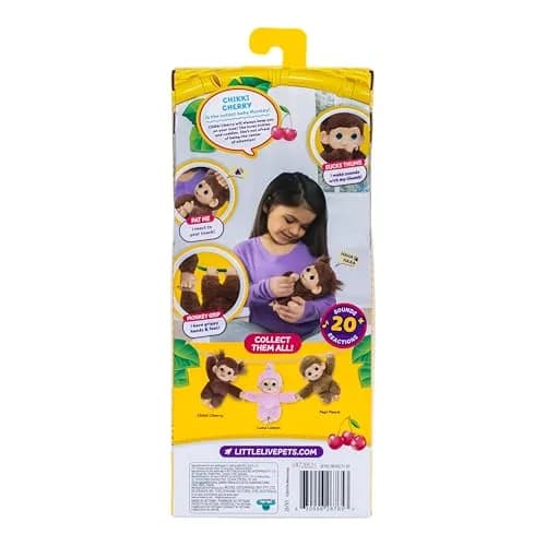 Little Live Pets Baby Monkey Minis – Chikki Cherry, Interactive Toy | 7.4 inches cuddly plush thumbnail 5