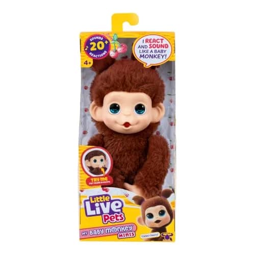 Little Live Pets Baby Monkey Minis – Chikki Cherry, Interactive Toy | 7.4 inches cuddly plush thumbnail 7