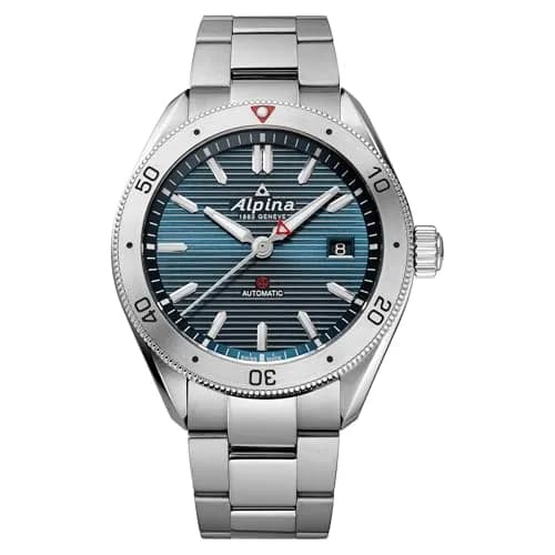 Alpina Men's Automatic Alpiner Watch, Silver-Tone Stainless Steel Bracelet, Blue Dial, Date Style: AL-525NS4AQ6B thumbnail 1