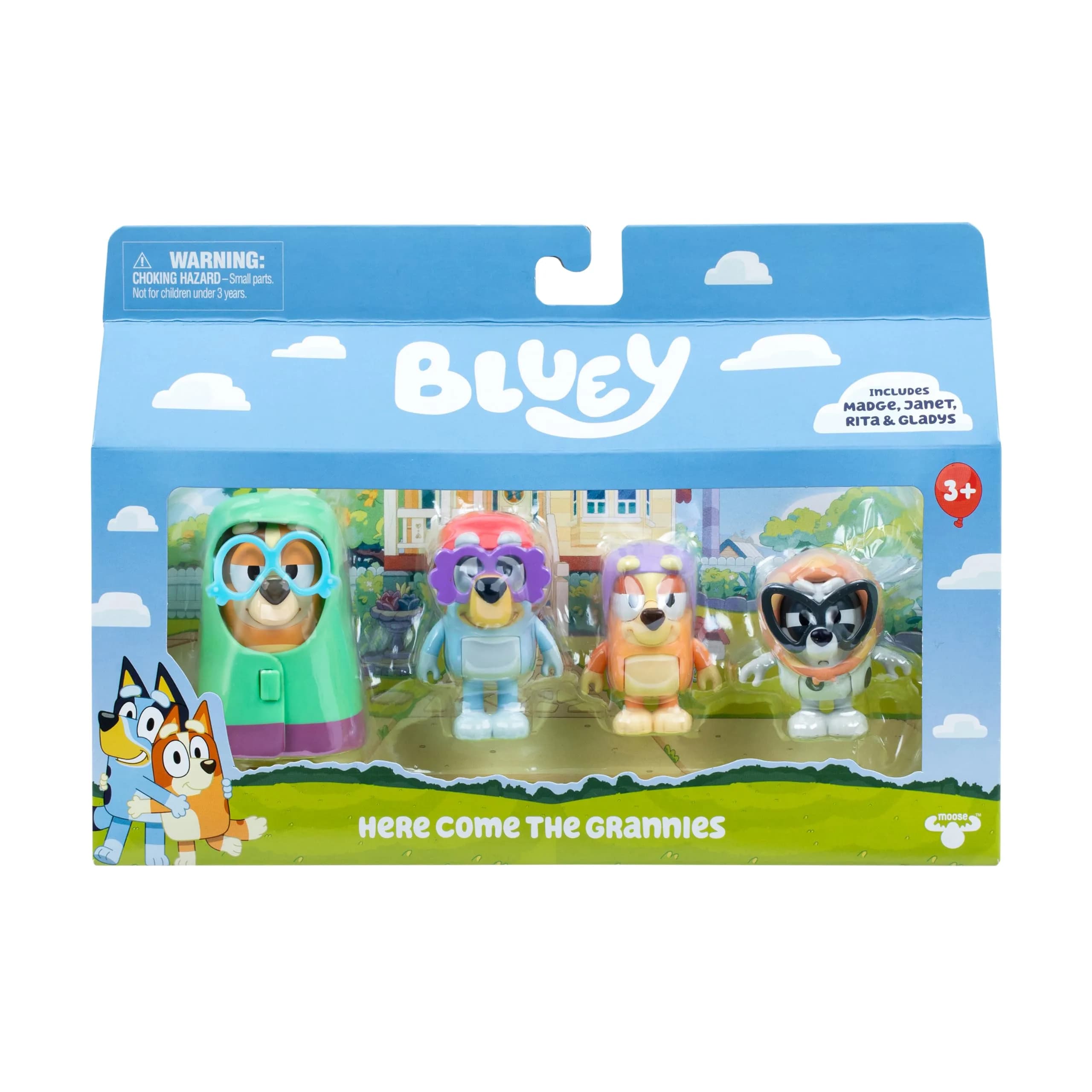 Bluey Figure 4-Pack Here Come The Grannies | Episode-Themed Toys | 6-7.6 cm (2.5-3") - main product image
