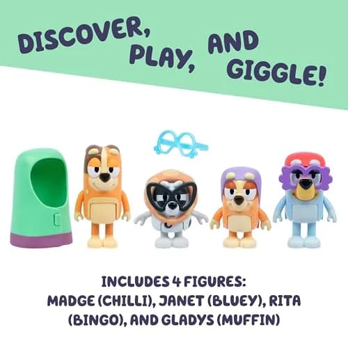Bluey Figure 4-Pack Here Come The Grannies | Episode-Themed Toys | 6-7.6 cm (2.5-3") thumbnail 3