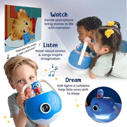 LUNA STORYTIME Kids Book Projector - 5 Daniel Tiger & Fairytale Stories, 10 Songs, Ages 3+ | Screen-Free Bedtime Fun thumbnail 8