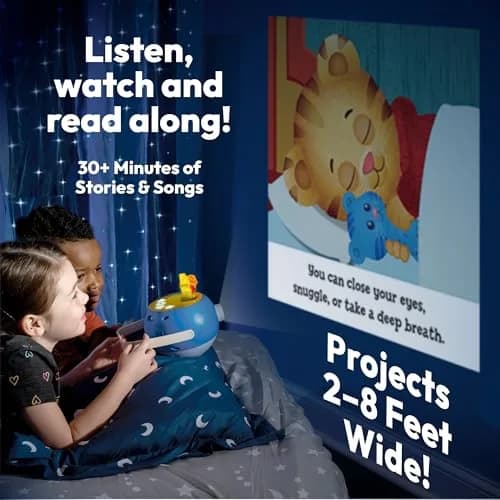 LUNA STORYTIME Kids Book Projector - 5 Daniel Tiger & Fairytale Stories, 10 Songs, Ages 3+ | Screen-Free Bedtime Fun thumbnail 2