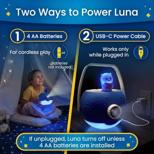 LUNA STORYTIME Kids Book Projector - 5 Daniel Tiger & Fairytale Stories, 10 Songs, Ages 3+ | Screen-Free Bedtime Fun thumbnail 4