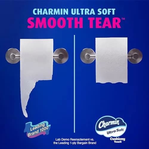 Charmin Ultra Soft Cushiony Touch Toilet Paper, 6 Family Mega XL Rolls (2184 Sheets Total) | 2X More Absorbent thumbnail 8