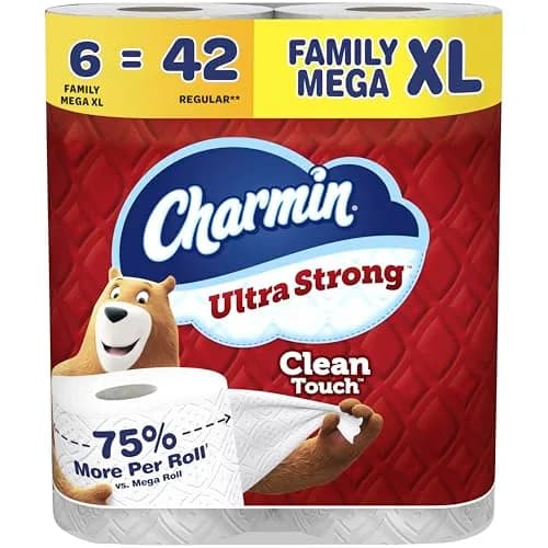 Charmin Ultra Strong Clean Touch Toilet Paper, 6 Family Mega XL Rolls (2310 Sheets Total) | 4X Stronger When Wet - main product image