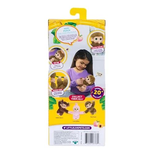 Little Live Pets Baby Monkey Minis Pepi Peach Interactive Toy 18 cm (7.4 in) | ASTM-Tested Educational Toy thumbnail 5
