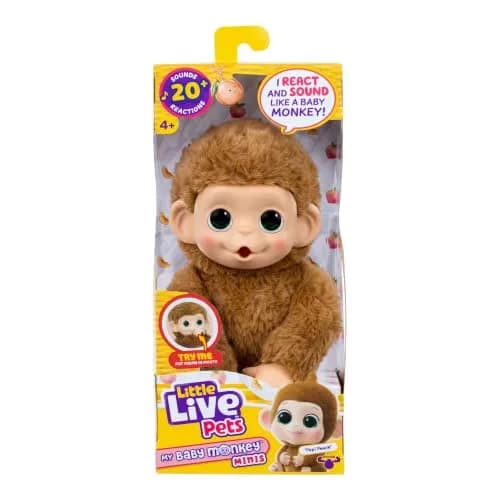 Little Live Pets Baby Monkey Minis Pepi Peach Interactive Toy 18 cm (7.4 in) | ASTM-Tested Educational Toy thumbnail 7